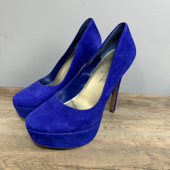 Jessica Simpson Vibrant Blue Platform Heels - Picture 9 of 9